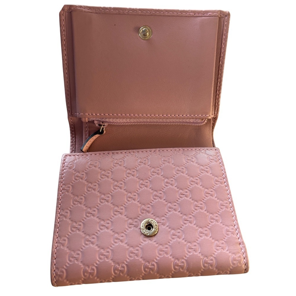 Gucci Pink GG Guccissima Leather Tri Fold Wallet Certificate of Authenticity - Picture 12 of 14